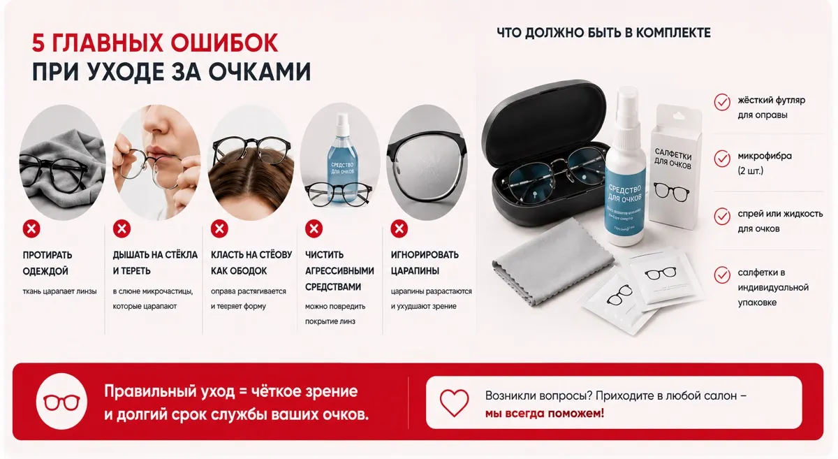 Как правильно ухаживать за очками: 7 правил и 5 главных ошибок